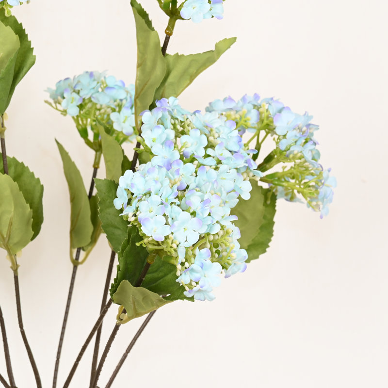 24" Artificial Hydrangea Floral Arrangement For Vase Filler, Farmhouse Greenery Foliage Branch Long Stem Flower Bulk Bouquet For Wedding Party Home Office Table Centerpiece Shelf Decorations