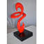 Sculpture moderne d'art abstrait blanc en résine sur base 10 po x 8 po x H 19 po-1152508970