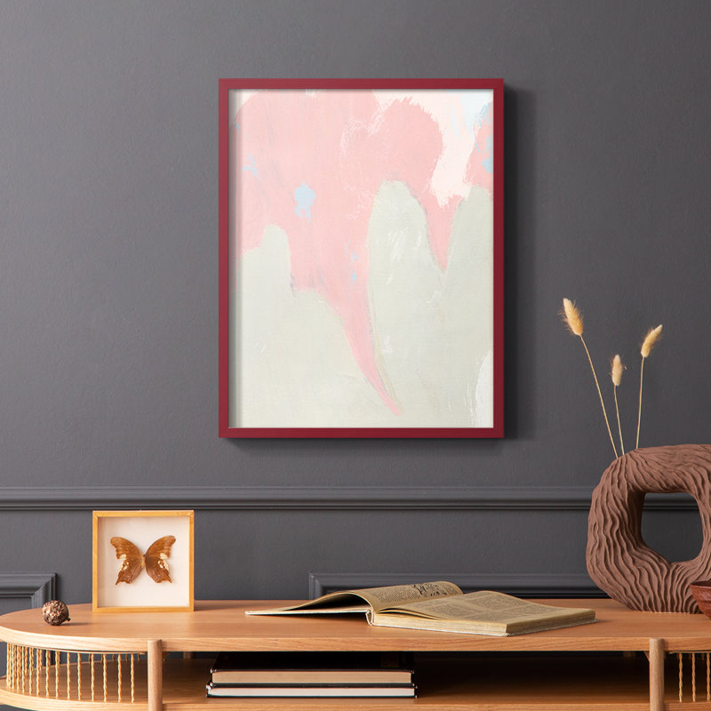 «Blush Abstract IV», reproduction encadrée - bois massif, H 10 po x l 8 po, Rouge