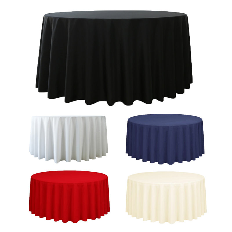 4 pièces / paquet de nappes rondes de couleur unie en polyester de 120 pouces de couleur unie, disponibles en plusieurs couleurs, parfaites pour la décoration de mariage, la décoration intérieure et la conférence, cet accessoire de cuisine durable es