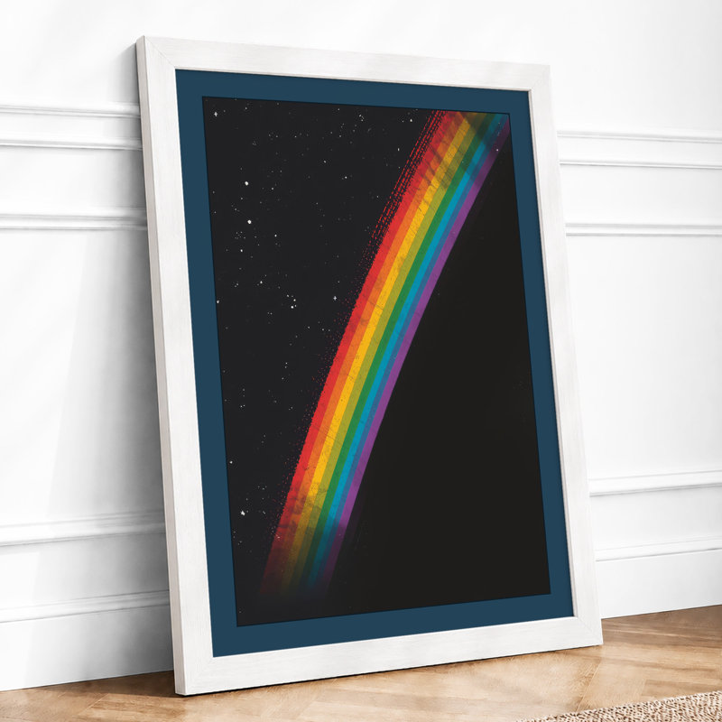 Rainbow Through Stars Modern - Framed Print, A3 - 42.0 x 29.7 cm, White