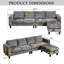 L Shaped Sectional Couch For Living Room 5 Seat Modular Sofa With Storage Ottoman
