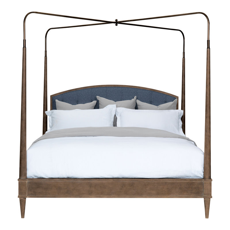 Anderkit Upholstered Four Poster Bed, Ozark Marina, Casa Blanca