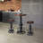 Dining Table Pine Round Solid Wood Top Metal Base Dining Table-86560746