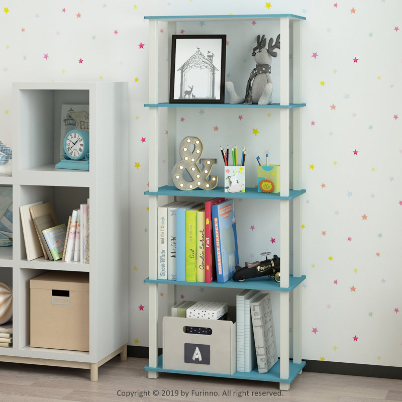 Maxine 59.9cm W Manufactured Wood Shelving Unit, Light Blue/White