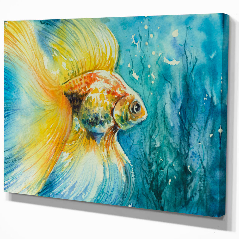 " Goldfish ", 12" H x 20" W x 1" D, Wrapped Canvas