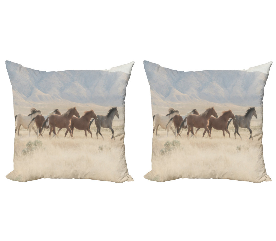 Kissen Kissenbezug, Wild Mustang Horses Art, Multicolor