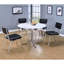 Table de salle à manger blanche et ronde de 42 po de largeur x 30 po de hauteur, style contemporain, très long et élégant