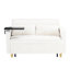Lit en velours côtelé beige avec plateau et port mobile, et plateau de table à usage domestique, inclus une meilleure fonctionnalité