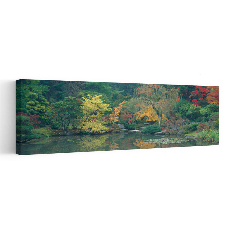 «The Japanese Garden Seattle Wa Usa», paysage abstrait, art mural, H 36 po x l 12 po