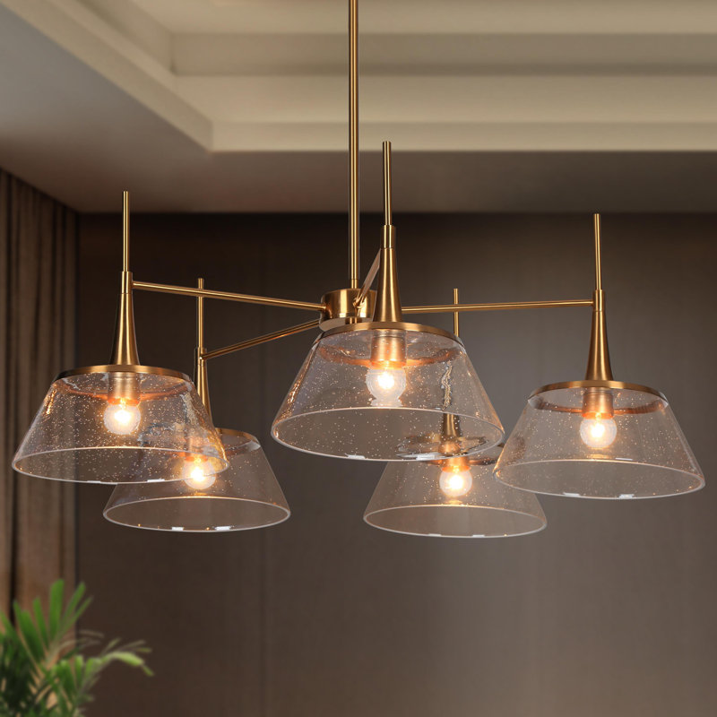 Lustre de salle à manger unique à bulles et à graines de 31,5 po de large Jonesboro certifié UL