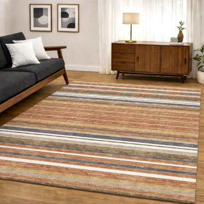 Premium Machine Washable Mayfield AMF2330 Stripes Rug