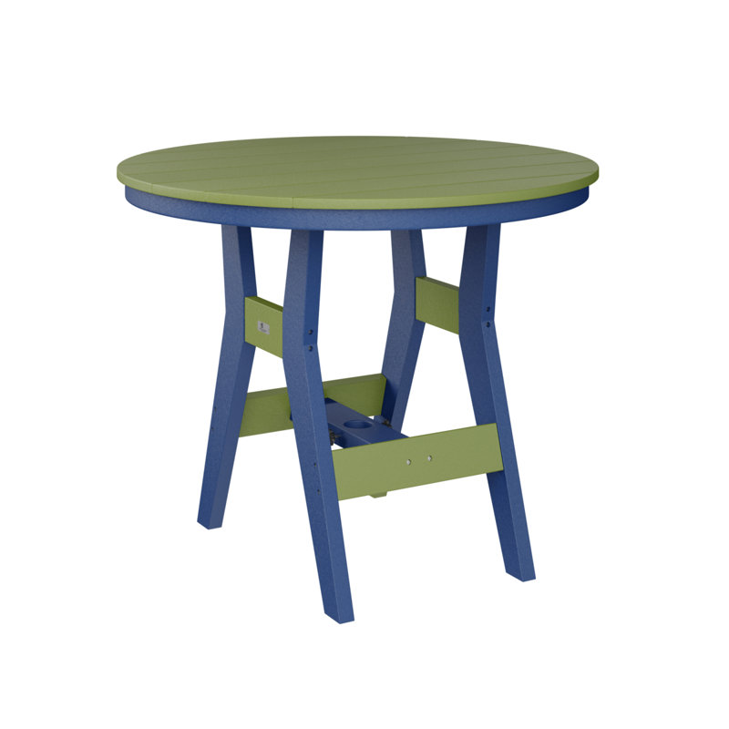 Harbor Outdoor Round Dining Table, Pacific Blue, Kiwi Green