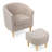 Plumie Upholstered Accent Chair with Ottoman, Modern Armchair Single Sofa with Footrest for Bedroom-35890082
