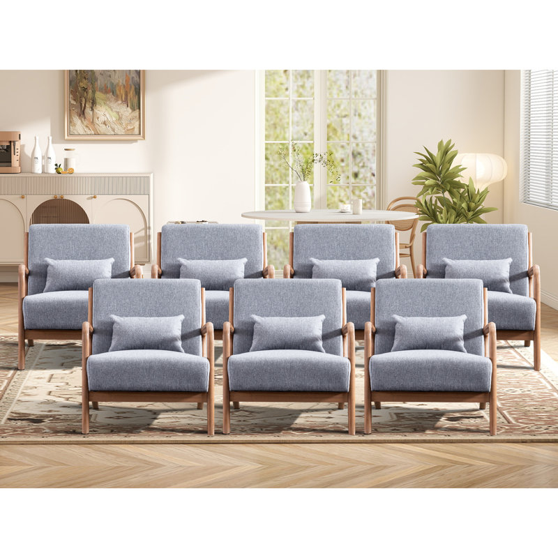 Chaise d'appoint rembourrée de 25,78 po de large avec un coussin supplémentaire Cashel (ensemble de 7) Cashel