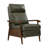 Genuine Leather Push Back Recliner Chair, Solid Wood Arm Mid Century Modern High Back Recliner, 3 Position Adjustable Manual Reclining Lounge Chair for Living Room Bedroom And Reading Nook-1675746543