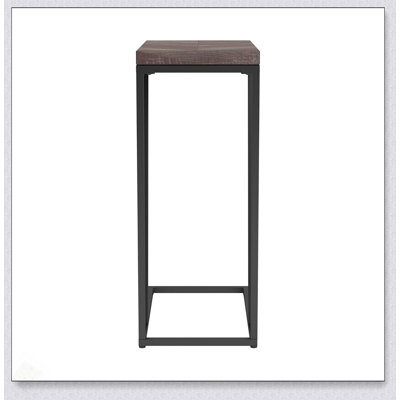 Rustic Tobacco Herringbone And Sandy Black Accent Table, Combining Modern Design With Natural Charm For Versatile Use