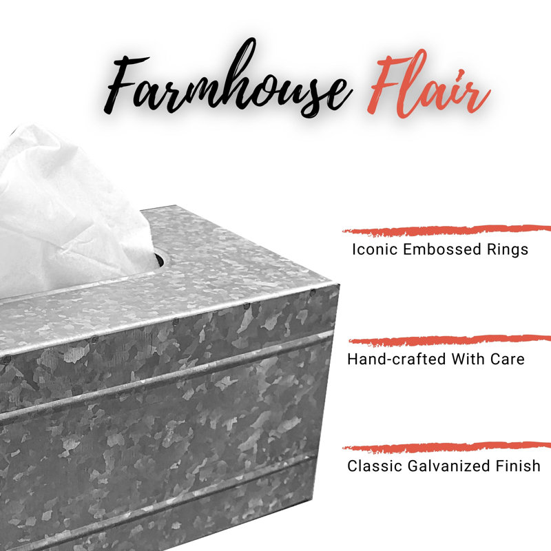 Babig Galvanized Rustic Tissue Box Cover