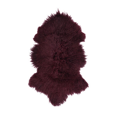Sheepskin Area Rug in Cabernet