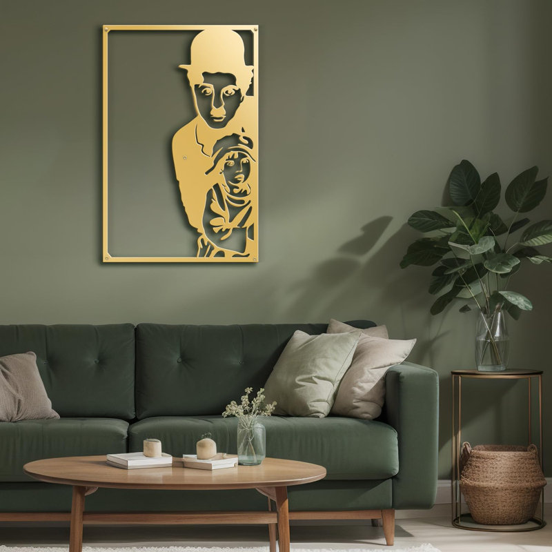 Décoration murale en métal, H 30 po x l 20 po x P 0,05 po, Or