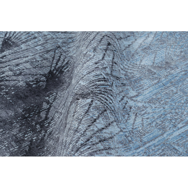 Rug & Kilim’S Contemporary Geometric Rug In Blue And Gray