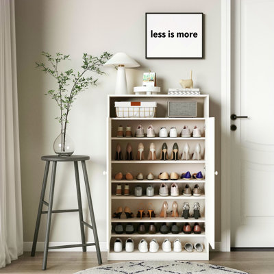 Double Door Multi-Functional Shoe Cabinet, Large Storage Space, 8 Layers Of Partition Storage Cabinet