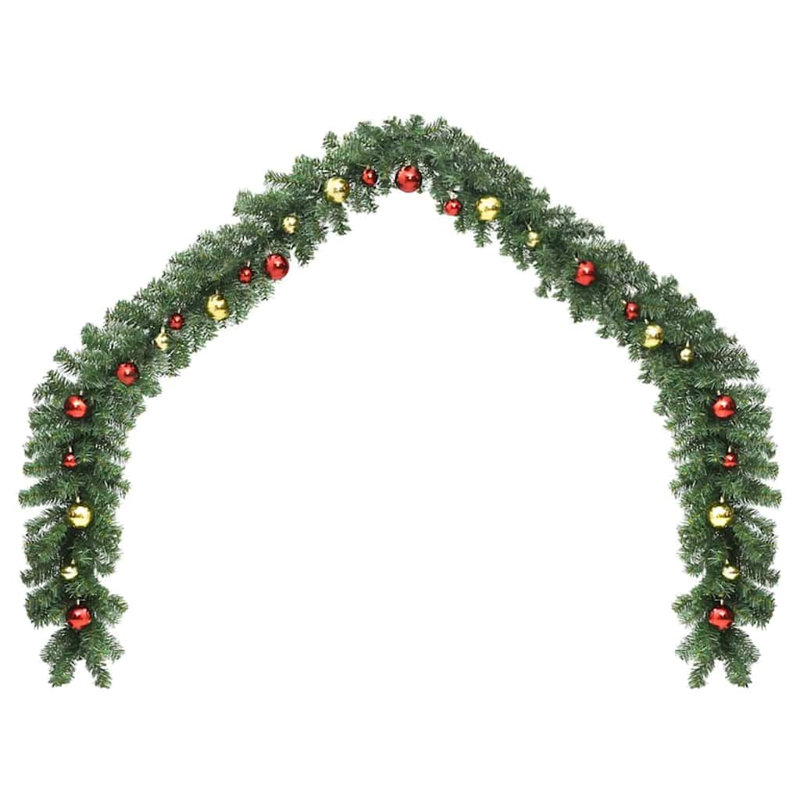 vidaXL Christmas Garland with 600 LEDs PVC, Green/Red