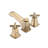 Two Handle Widespread High-Arc Bathroom Faucet With Drain Assembly, Brushed Gold