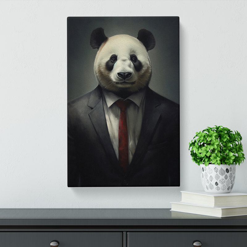 Panda In A Suit No.2 - No Frame Print, 50cm H x 35cm W x 3cm D