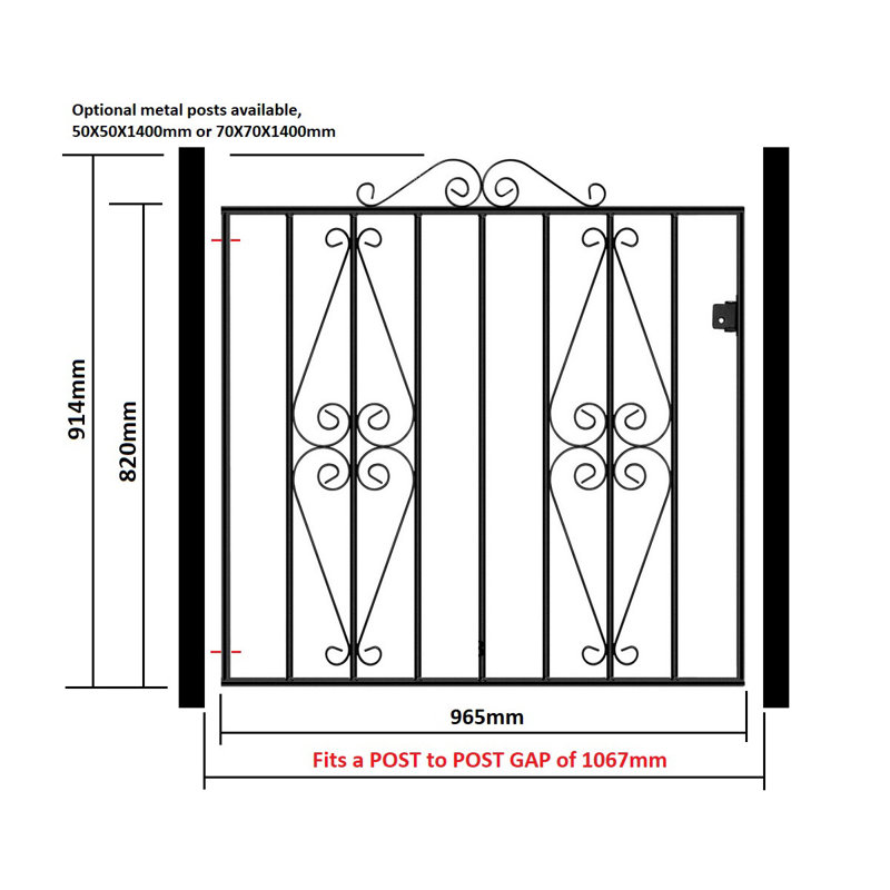 Brizendine 91 cm H Gate Fencing, 107cm W X 91cm H