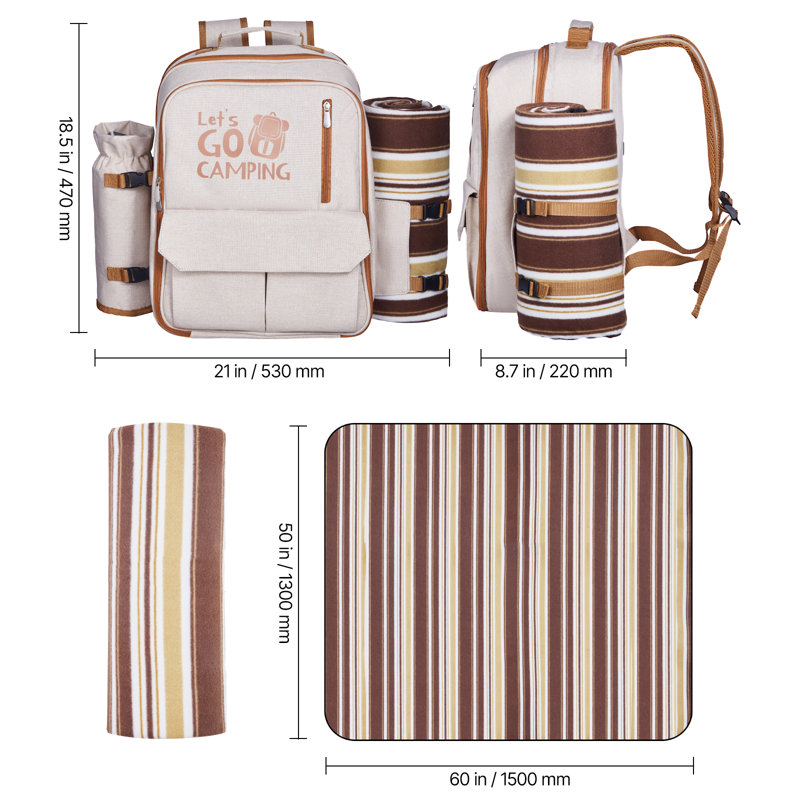 Sac à dos de plage pour 4 personnes avec compartiment glacière