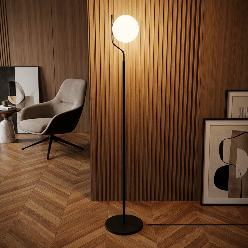 Lampe sur pied géométrique noire Valo