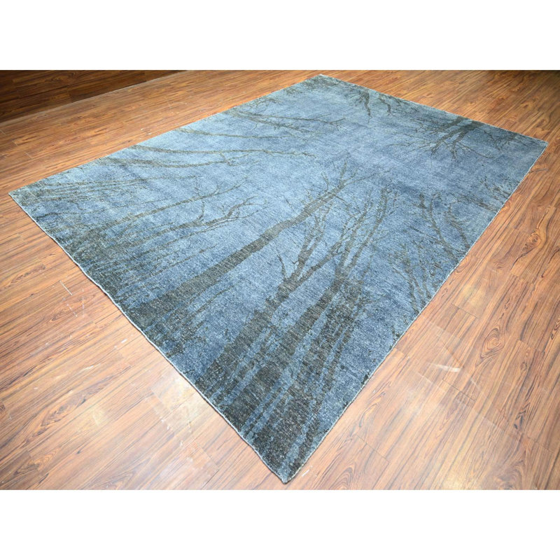 Tapis unique en laine nouvel âge 8 pi 10 po x 12 pi 1 po Wlliam Gris