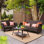 Lorentz Premium All-Weather Wicker 5 - Person Patio Conversation Set