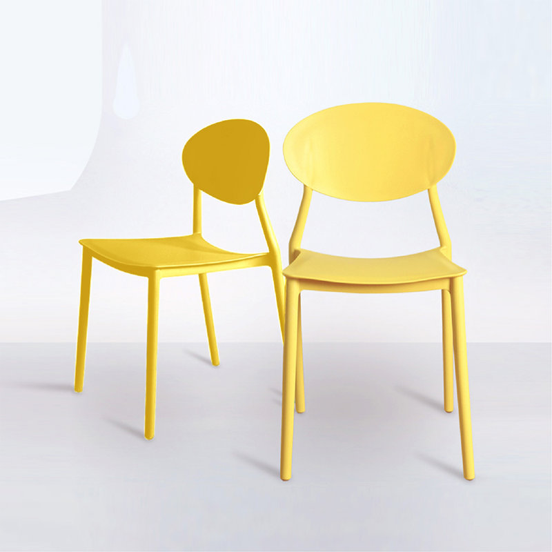 Stackable Outdoor Patio Dining Side Chair, Yellow
