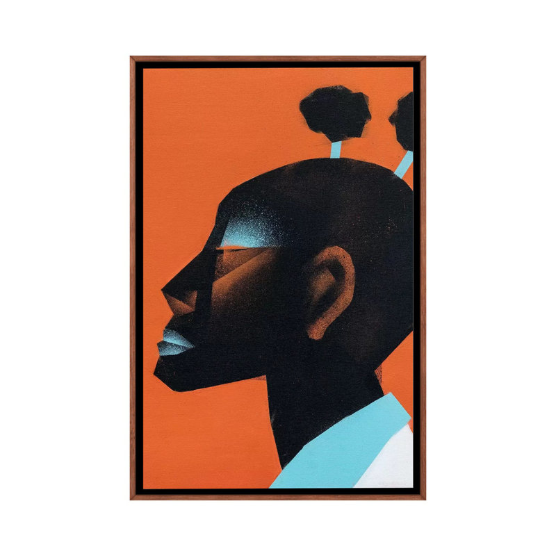 Cabeca II by VCalvento - Print on Canvas, 66.04 cm H x 45.72 cm W, Classic Brown Wood Framed