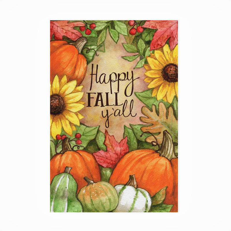 Toile d'extérieur Melinda Hipsher «Happy Fall Pumpkins», H 24 po x l 16 po x P 1,5 po