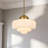 1-Light Schoolhouse Textured Drum Glass Pendant Light