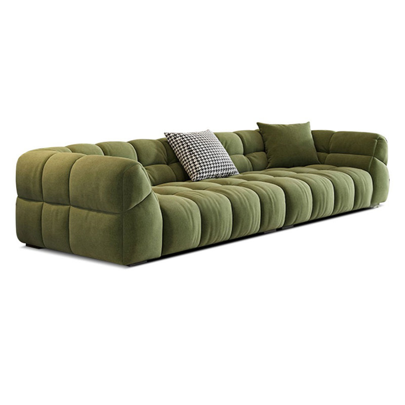 Coussin modulaire en polyester vert, H 26,77 po x l 118,11 po x P 37,4 po