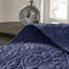 Couvre-lit réversible bleu marine simple - avec du coton prélavé pour une bonne nuit de sommeil