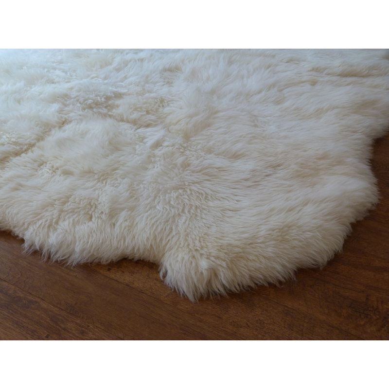 Solid Colour Sheepskin Area Rug, Novelty 190cm x 200cm