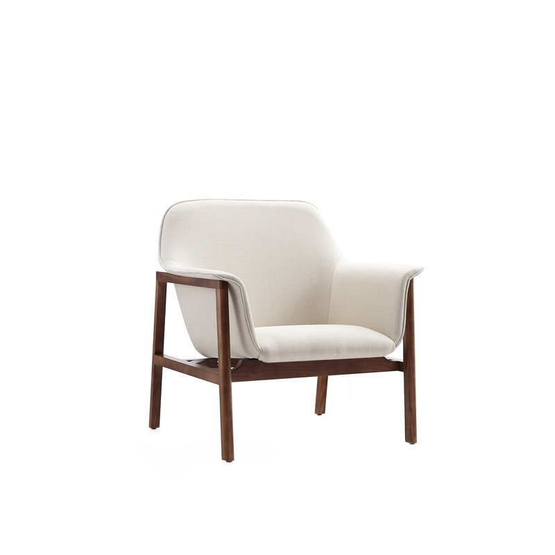 Miller Upholstered Armchair, Cream Linen Blend