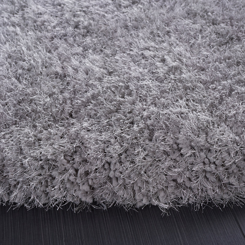 Jayne Shag Hand Tufted Performance Solid Color Rug, Round 4'