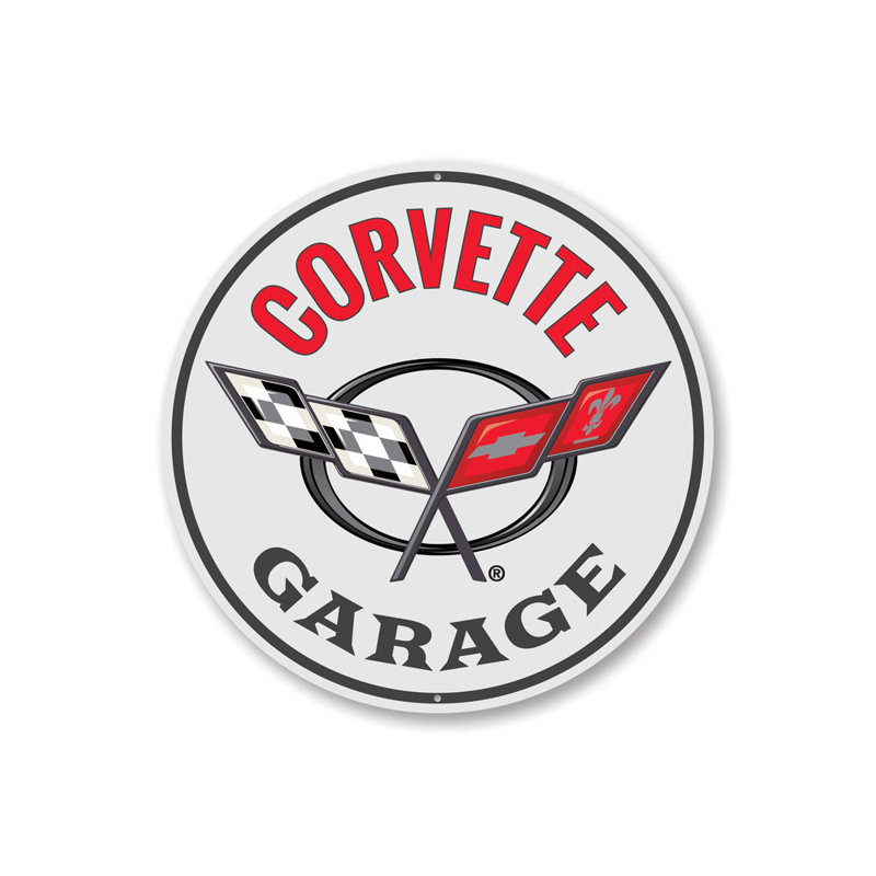 Enseigne de voiture Corvette, H 18 po x l 18 po x P 0,06 po