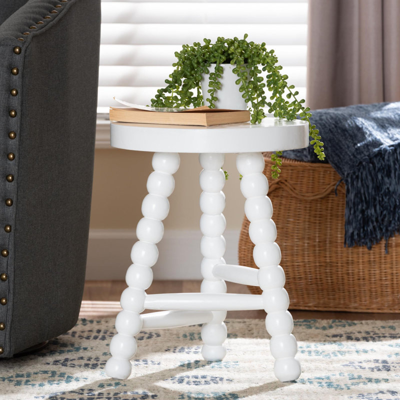 Tabouret d'appoint multi-usages en bois d'acacia bali & pari bali & pari David, blanc, White