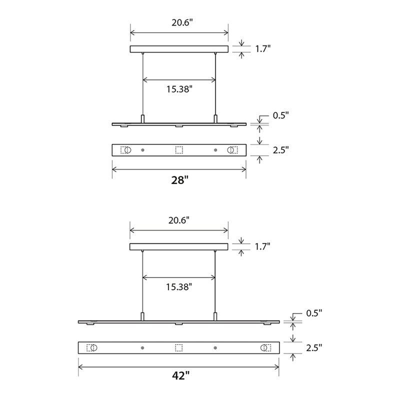 Brevis Linear LED Pendant, Brushed Aluminum, 42", (2700K) Dry Warm White
