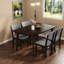 Ensemble de table de salle à manger de style campagnard 5 pièces, chaises en bois massif et rembourrées pour cuisines familiales