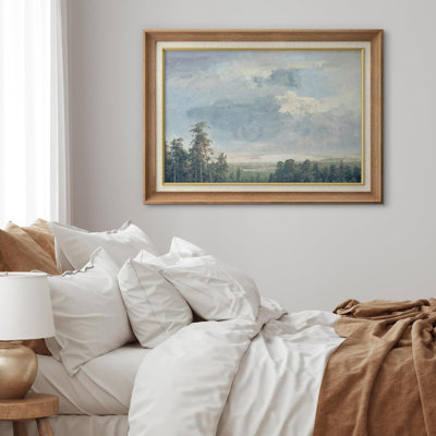 " IDEA4WALL Premium Framed Wall Art Blue Cloud Sky Country Landscape Nature Wilderness Illustrations Fine Art Farmhouse/Country Decorative Rustic Vintage Antique Classic for Bedroom " Graphic Art Print
