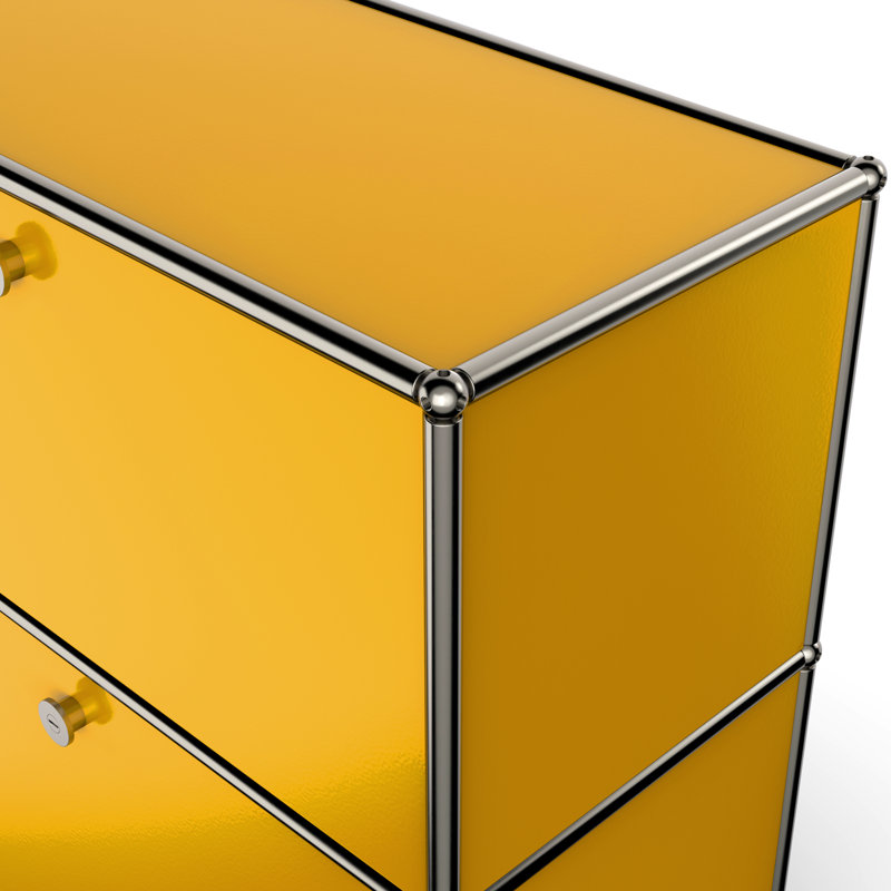 Steggall 59.05'' Wide 4 - Shelf Storage Cabinet, Yellow