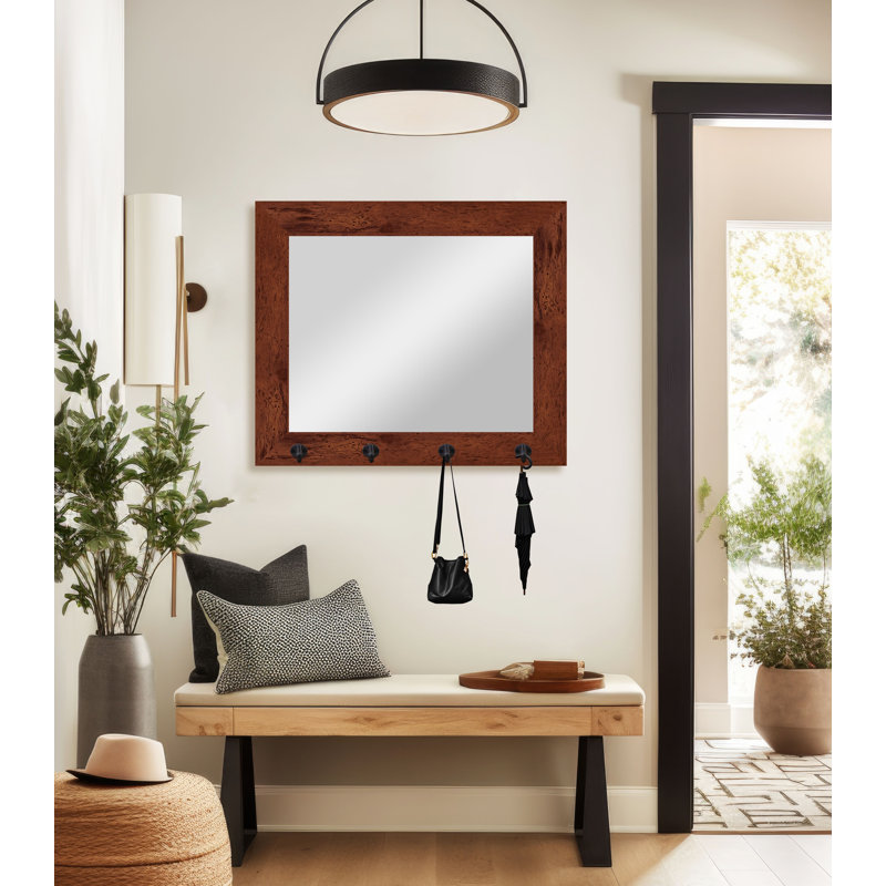 Bellicia Flat Wall Mirror, Brown/Rustic